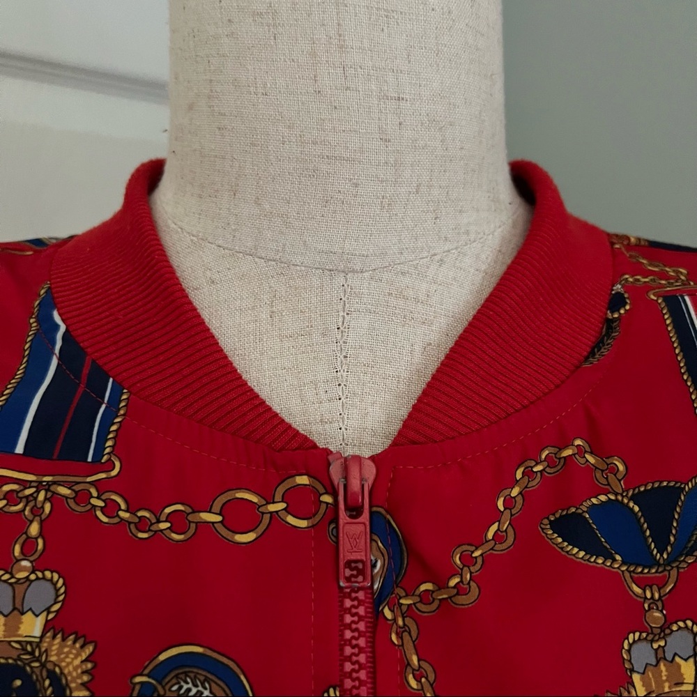 Alfred Dunner Vintage Silky Polyester Zip Up Jacket Shoulder Pads Size 18 - Picture 11 of 16